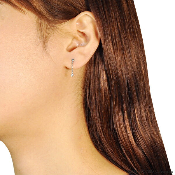 ダイヤモンド プラチナピアス(計0.15カラット/レーザーホール/4月誕生石)《WEPD2682》