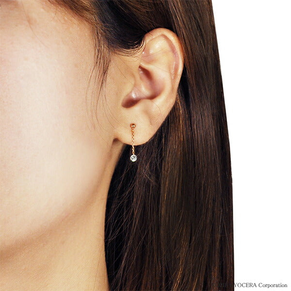 ダイヤモンド K18ピアス(計0.15カラット/レーザーホール/4月誕生石)《WEPD2684》