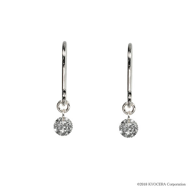 ダイヤモンド PTピアス(計0.15カラット/フック/レーザーホール/4月誕生石)《WEPD2685》