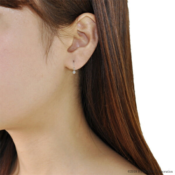 ダイヤモンド PTピアス(計0.15カラット/フック/レーザーホール/4月誕生石)《WEPD2685》