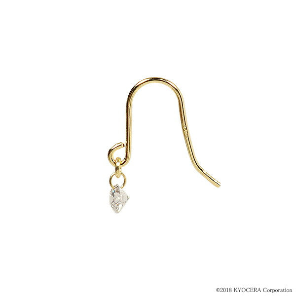 ダイヤモンド K18ピアス(計0.15カラット/フック/レーザーホール/4月誕生石)《WEPD2686》