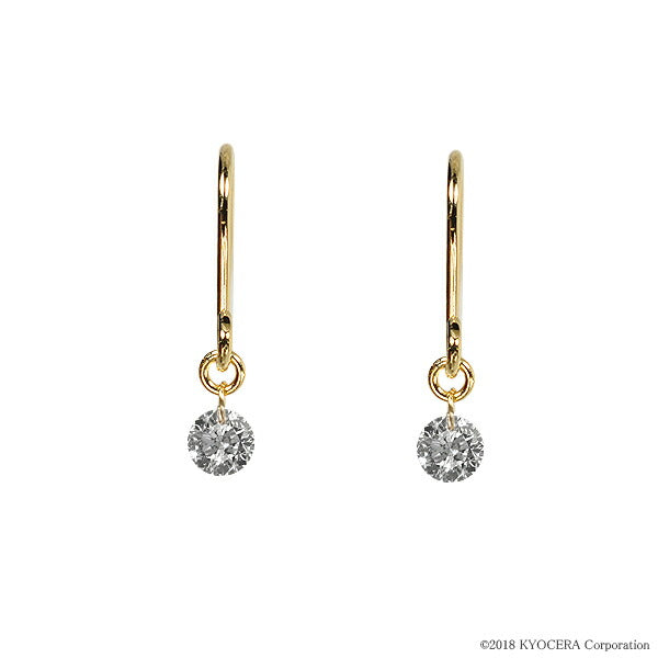ダイヤモンド K18ピアス(計0.15カラット/フック/レーザーホール/4月誕生石)《WEPD2686》