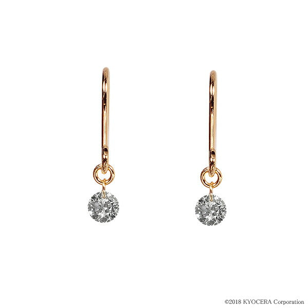 ダイヤモンド K18ピアス(計0.15カラット/フック/レーザーホール/4月誕生石)《WEPD2687》