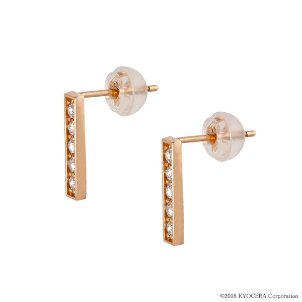 ダイヤモンド K18ピアス(計0.2カラット/ライン/4月誕生石)《WEPD3275》