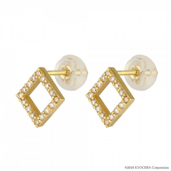 ダイヤモンド K18ピアス(スクエア/4月誕生石)《WEPD3277》