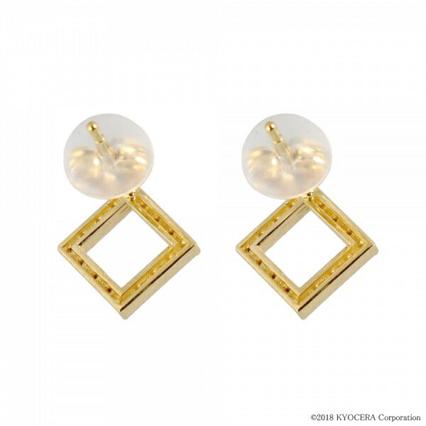 ダイヤモンド K18ピアス(スクエア/4月誕生石)《WEPD3277》