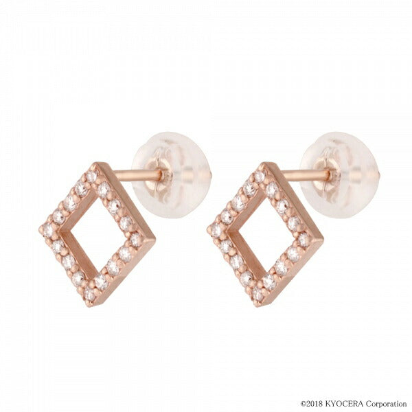 ダイヤモンド K18ピアス(スクエア/4月誕生石)《WEPD3278》