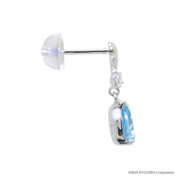 ブルートパーズ/ダイヤモンド K18ピアス(ペアシェイプ/11月誕生石)《WEPN2009》