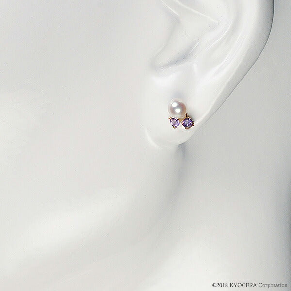 アメシスト K18ピアス(ペアシェイプ/スタッド/2月誕生石)《WEPN2830》