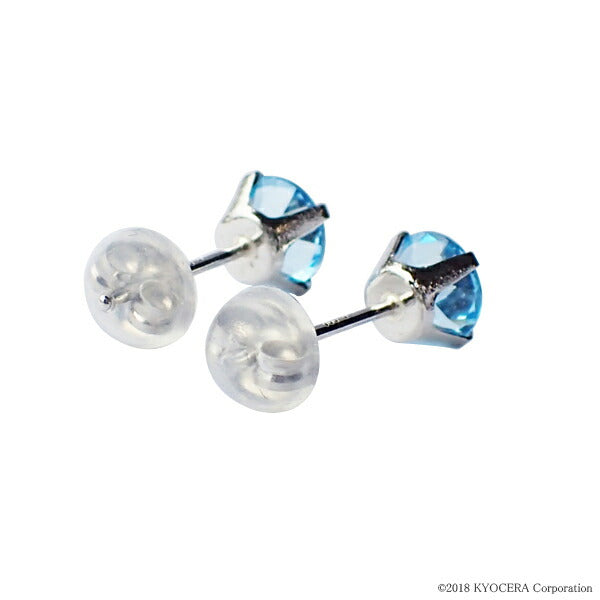 ブルートパーズ プラチナピアス(スタッド/11月誕生石)《WEPN2964》