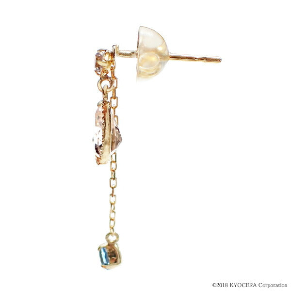 ブルートパーズ K18ピアス(ペアシェイプ/2Way/11月誕生石)《WEPN2996》