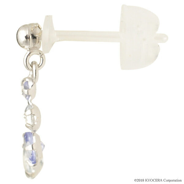 アクアマリン/タンザナイト K10セラミックピアス(3月誕生石/12月誕生石)