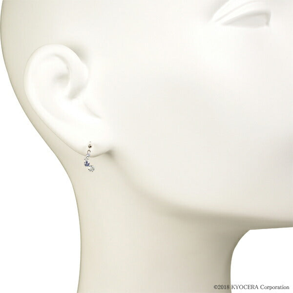 アクアマリン/タンザナイト K10セラミックピアス(3月誕生石/12月誕生石)