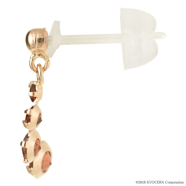 ガーネット K10セラミックピアス(1月誕生石)《WEPN3055》