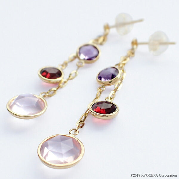 アメシスト K18ピアス(2月誕生石)《WEPN3069》