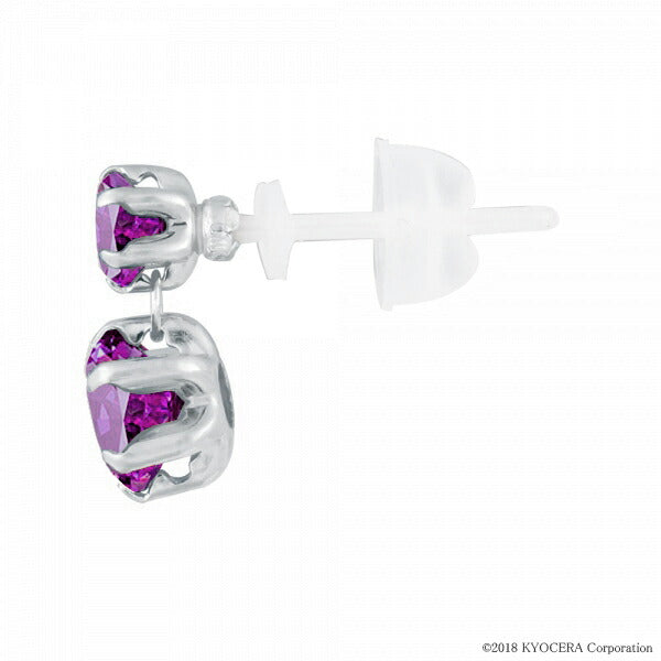 アメシスト K18セラミックピアス(2月誕生石)《WEPN3242》