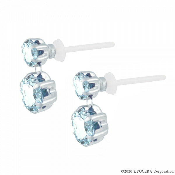 アクアマリン K18セラミックピアス(3月誕生石)《WEPN3243》