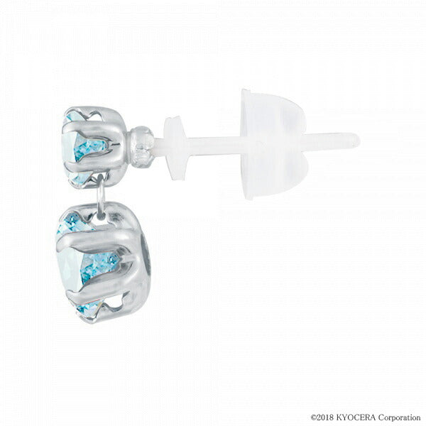 アクアマリン K18セラミックピアス(3月誕生石)《WEPN3243》