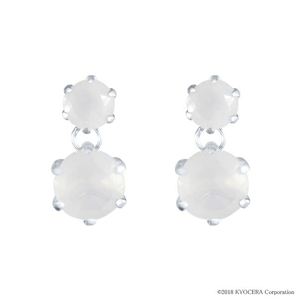 ムーンストーン K18セラミックピアス(6月誕生石)《WEPN3244》
