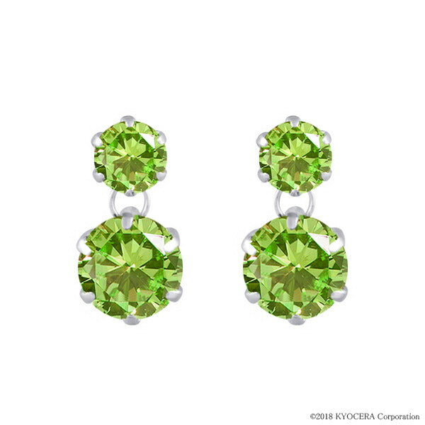 ペリドット K18セラミックピアス(8月誕生石)《WEPN3245》