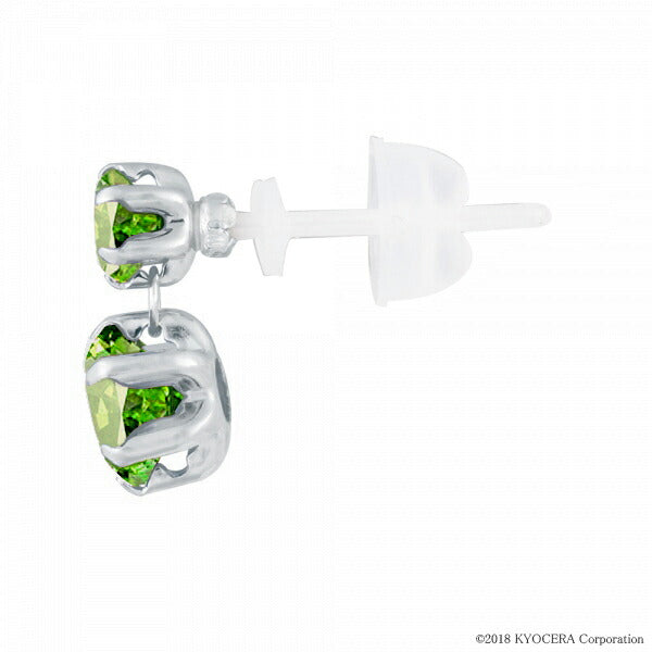 ペリドット K18セラミックピアス(8月誕生石)《WEPN3245》