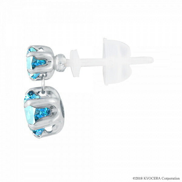 ブルートパーズ K18セラミックピアス(11月誕生石)《WEPN3247》