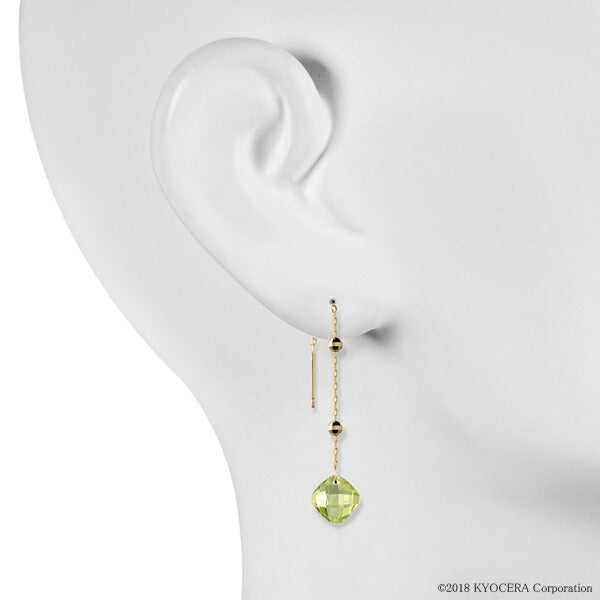 クオーツ K18ピアス(チェッカーカット/4月誕生石)《WEPN3464》