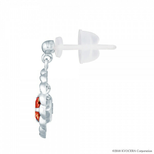 パパラチアサファイア K18セラミックピアス(クレサンベール/サークル/9月誕生石)《WEPP2918》