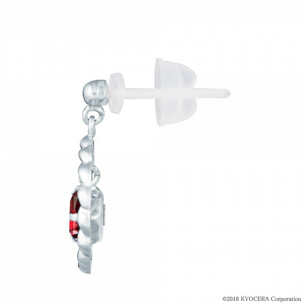 ルビー K18セラミックピアス(クレサンベール/サークル/7月誕生石)《WEPR2918》