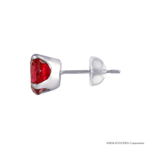 ルビー プラチナピアス(クレサンベール/1カラットUP/ラウンドブリリアント/スタッド/7月誕生石)《WEPR3182》