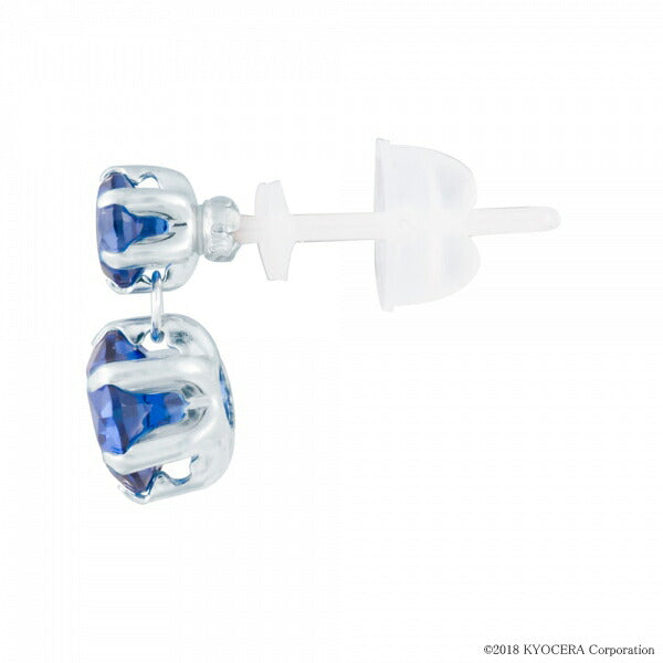 ブルーサファイア K18セラミックピアス(クレサンベール/9月誕生石)《WEPS2917》