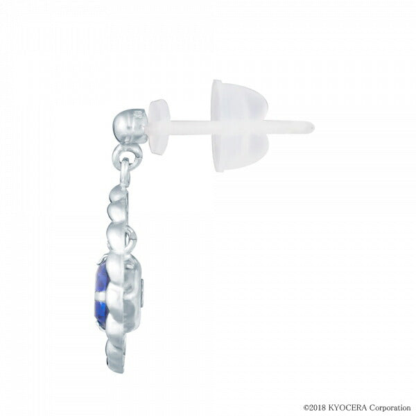 ブルーサファイア K18セラミックピアス(クレサンベール/サークル/9月誕生石)《WEPS2918》