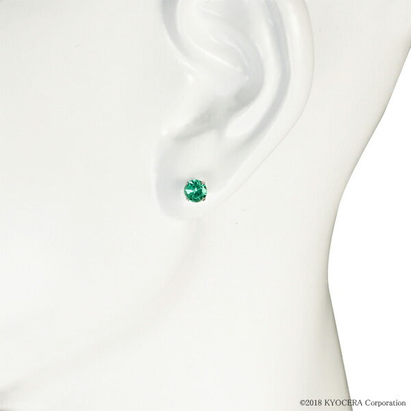 グリーンクリソベリル PTピアス(クレサンベール/ラウンドブリリアント/スタッド)