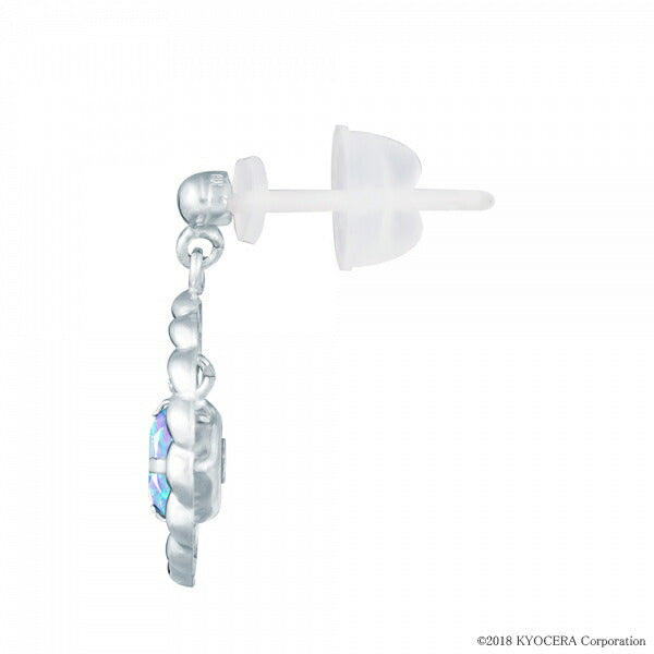 ウォーターオパール K18セラミックピアス(クレサンベール/サークル/10月誕生石)《WEPW2918》