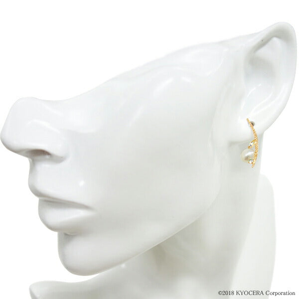 パール/ウォーターオパール K18ピアス(淡水真珠/6月誕生石)《WEPW2976》