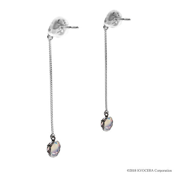 ウォーターオパール K18ピアス(クレサンベール/カボションカット/ロングチェーン/10月誕生石)《WEPW2977》
