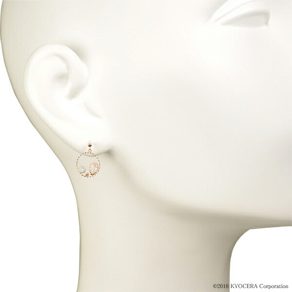 ウォーターオパール/パパラチアサファイア K10セラミックピアス(クレサンベール/10月誕生石)《WEPW3046》