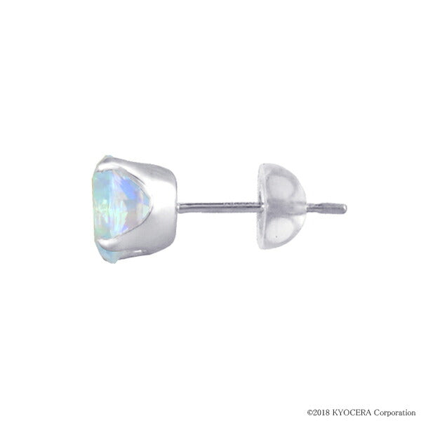 ウォーターオパール PTピアス(クレサンベール/1カラットサイズ/ラウンドブリリアント/スタッド/10月誕生石)《WEPW3182》
