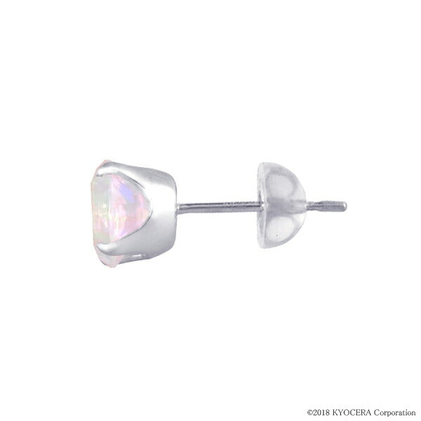 ピンクオパール プラチナピアス(クレサンベール/1カラットサイズ/ラウンドブリリアント/スタッド/10月誕生石)《WEPW3183》