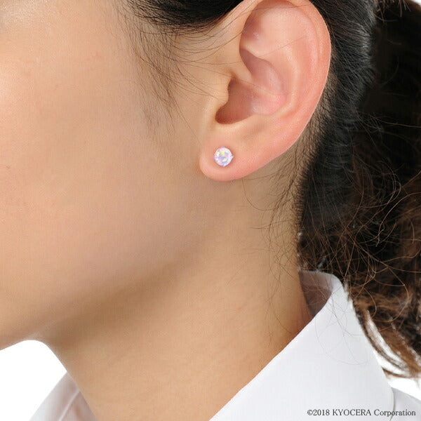 ピンクオパール プラチナピアス(クレサンベール/1カラットサイズ/ラウンドブリリアント/スタッド/10月誕生石)《WEPW3183》