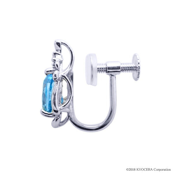 ブルートパーズ/ダイヤモンド K10イヤリング(ペアシェイプ/11月誕生石)《WESN2997》