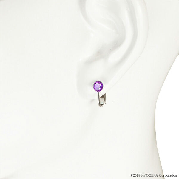 アメシスト K18 /シルバーイヤリング(2月誕生石)《WESN3330》