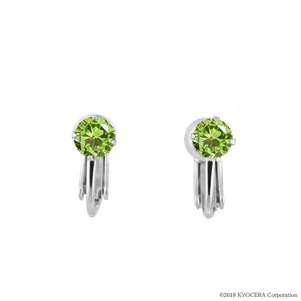 ペリドット K18 /シルバーイヤリング(8月誕生石)《WESN3333》