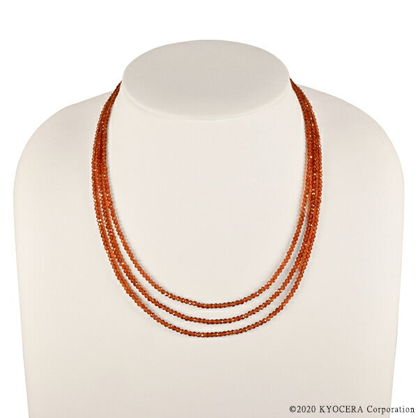 ガーネット K18ネックレス(ビーズカット/40cm/1月誕生石)《WNKN3851》