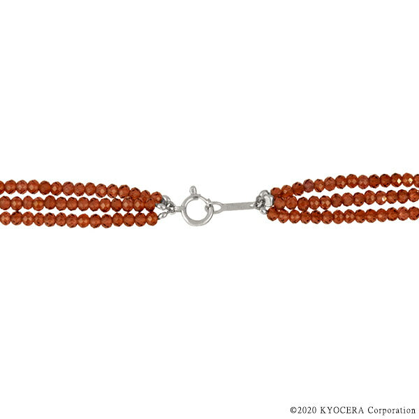 ガーネット K18ネックレス(ビーズカット/ロング/70cm/1月誕生石)《WNKN3852》