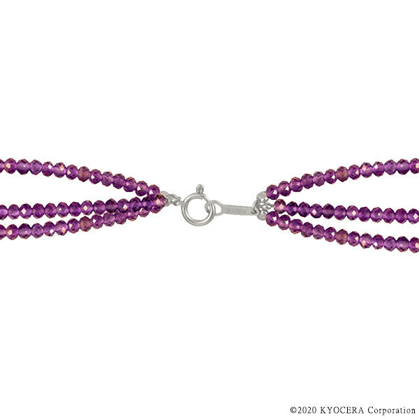 アメシスト K18ネックレス(ビーズカット/40cm/2月誕生石)《WNKN3853》