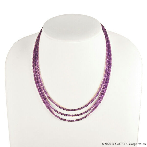アメシスト K18ネックレス(ビーズカット/40cm/2月誕生石)《WNKN3853》
