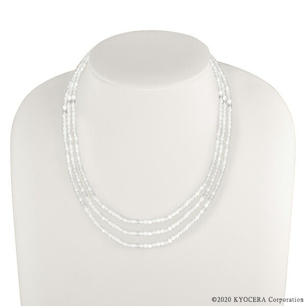 ムーンストーン K18ネックレス(ビーズカット/40cm/6月誕生石)《WNKN3857》