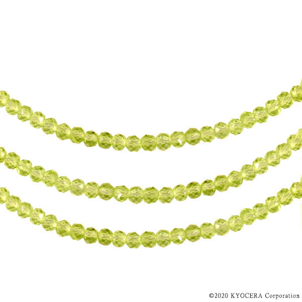 ペリドット K18ネックレス(ビーズカット/40cm/8月誕生石)《WNKN3859》