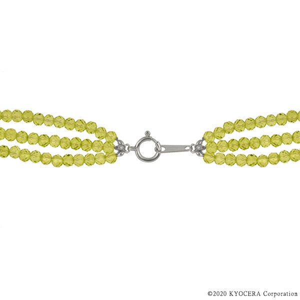 ペリドット K18ネックレス(ビーズカット/40cm/8月誕生石)《WNKN3859》